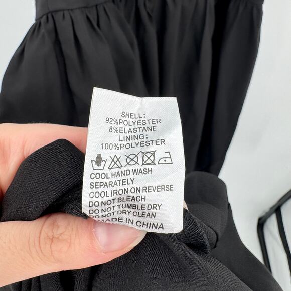 Rare London Women's Size 8 Black Sleeveless Drop Waist Back Zip Lined Dress - Picture 8 of 10